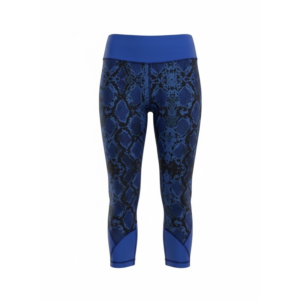 Lululemon Run Inspire Crop II Mesh Leggings Blue Snake Print Size 6